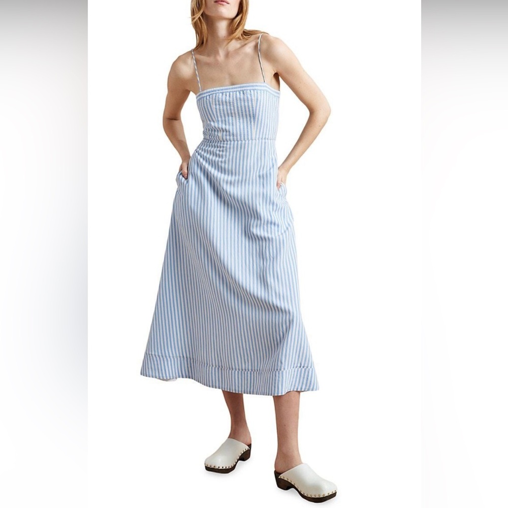 La Ligne NYC Frannie Striped Blue Midi Dress L